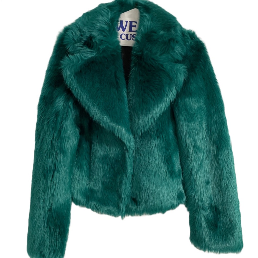 Patricia Pepe Teal Faux Fur Coat